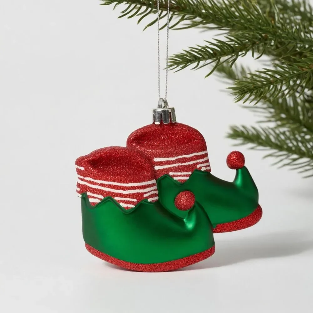 DecorbyHannah 120ct Christmas Tree Elf Red Green White Shatterproof Ornament Set